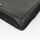 Miu Miu Chain Shoulder Bag Leather Black Silver Auth 124763-16