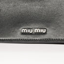 Miu Miu Chain Shoulder Bag Leather Black Silver Auth 124763-17