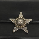 Miu Miu Chain Shoulder Bag Leather Black Silver Auth 124763-18