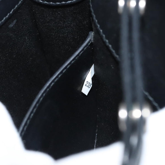 Miu Miu Chain Shoulder Bag Leather Black Silver Auth 124763