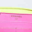 CHANEL Long Wallet Nylon Yellow CC Auth 124771-18