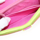 CHANEL Long Wallet Nylon Yellow CC Auth 124771-20