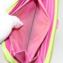 CHANEL Long Wallet Nylon Yellow CC Auth 124771-11