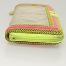 CHANEL Long Wallet Nylon Yellow CC Auth 124771-3