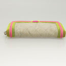 CHANEL Long Wallet Nylon Yellow CC Auth 124771-6