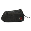 Christian Dior Accessory Pouch Canvas Black Silver Auth 124775-1