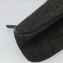 Christian Dior Accessory Pouch Canvas Black Silver Auth 124775-14