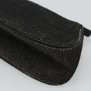 Christian Dior Accessory Pouch Canvas Black Silver Auth 124775-15