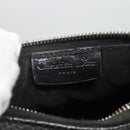 Christian Dior Accessory Pouch Canvas Black Silver Auth 124775-17