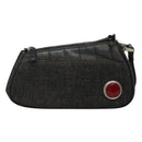 Christian Dior Accessory Pouch Canvas Black Silver Auth 124775-2