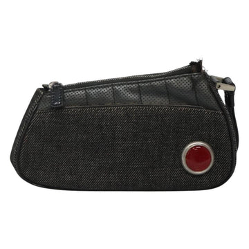 Christian Dior Accessory Pouch Canvas Black Silver Auth 124775 - 0