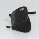 Christian Dior Accessory Pouch Canvas Black Silver Auth 124775-3