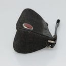 Christian Dior Accessory Pouch Canvas Black Silver Auth 124775-4