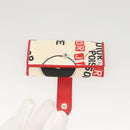 Christian Dior Hardcore Key Case Canvas White Red Auth 124776-8