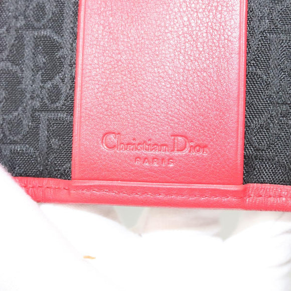 Christian Dior Hardcore Key Case Canvas White Red Auth 124776