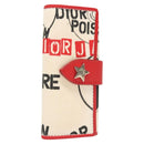 Christian Dior Hardcore Key Case Canvas White Red Auth 124776-1