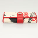 Christian Dior Hardcore Key Case Canvas White Red Auth 124776-3