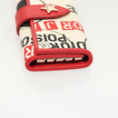 Christian Dior Hardcore Key Case Canvas White Red Auth 124776-5