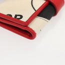 Christian Dior Hardcore Key Case Canvas White Red Auth 124776-14