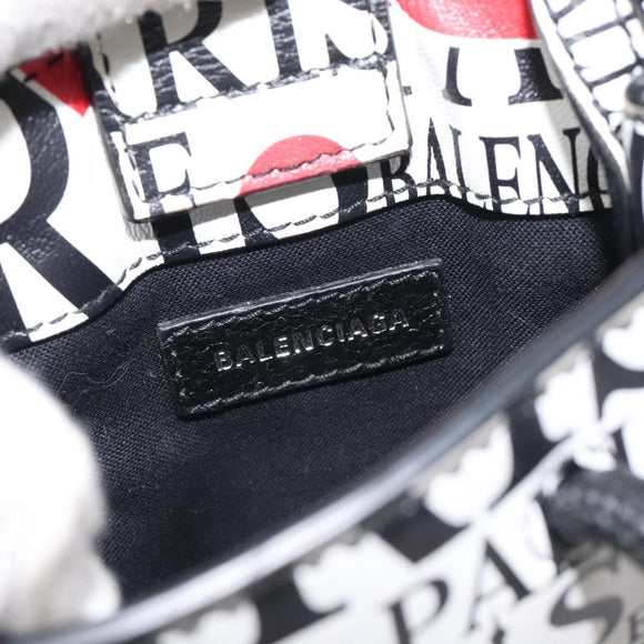 BALENCIAGA Hand Bag Leather 2way White Silver 593826 Auth 124781