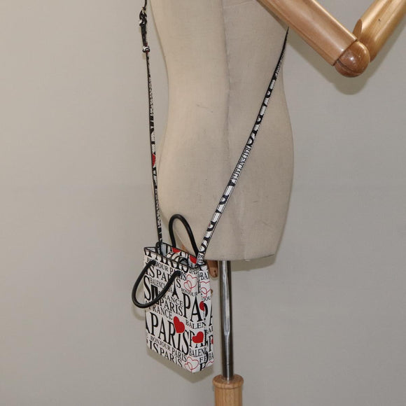 BALENCIAGA Hand Bag Leather 2way White Silver 593826 Auth 124781