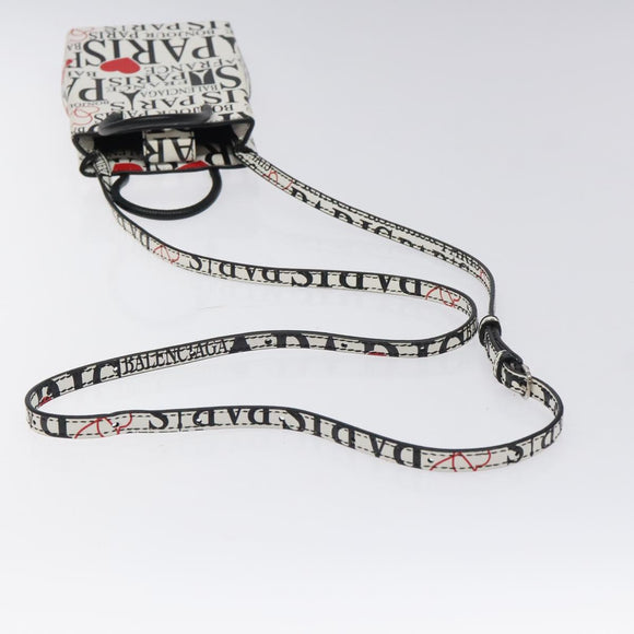 BALENCIAGA Hand Bag Leather 2way White Silver 593826 Auth 124781