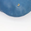 BALLY Shoulder Bag Leather Blue Gold Auth 124787-14