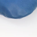 BALLY Shoulder Bag Leather Blue Gold Auth 124787-16