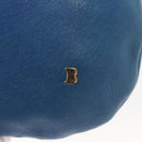 BALLY Shoulder Bag Leather Blue Gold Auth 124787-10