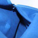 BALLY Shoulder Bag Leather Blue Gold Auth 124787-12