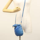BALLY Shoulder Bag Leather Blue Gold Auth 124787-18