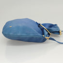 BALLY Shoulder Bag Leather Blue Gold Auth 124787-3