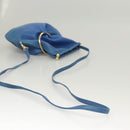 BALLY Shoulder Bag Leather Blue Gold Auth 124787-7