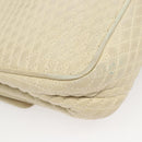 BALLY Chain Shoulder Bag Leather White Gold Auth 124788-12