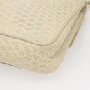 BALLY Chain Shoulder Bag Leather White Gold Auth 124788-13