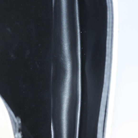 BALLY Chain Shoulder Bag Leather White Gold Auth 124788