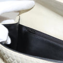 BALLY Chain Shoulder Bag Leather White Gold Auth 124788-22