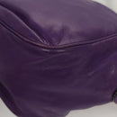 LOEWE Anagram Shoulder Bag Leather Purple Gold Auth 124789-16