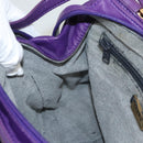 LOEWE Anagram Shoulder Bag Leather Purple Gold Auth 124789-19