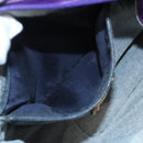 LOEWE Anagram Shoulder Bag Leather Purple Gold Auth 124789-12