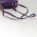 LOEWE Anagram Shoulder Bag Leather Purple Gold Auth 124789-7