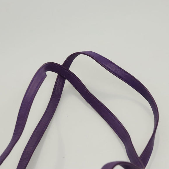 LOEWE Anagram Shoulder Bag Leather Purple Gold Auth 124789