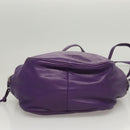 LOEWE Anagram Shoulder Bag Leather Purple Gold Auth 124789-5