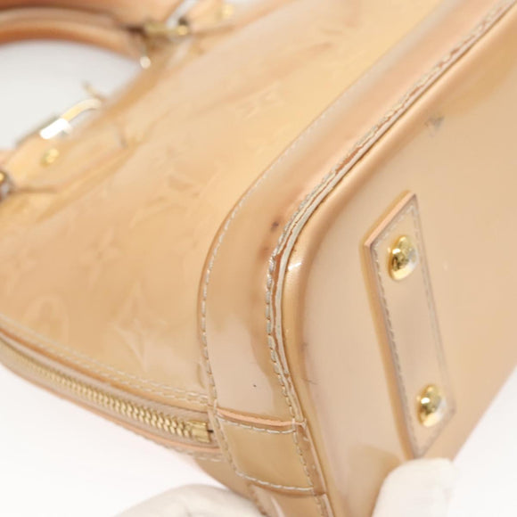 LOUIS VUITTON Monogram Vernis Alma BB Hand Bag Beige Dunne M90175 LV Auth 124804