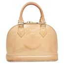 LOUIS VUITTON Monogram Vernis Alma BB Hand Bag Beige Dunne M90175 LV Auth 124804-3