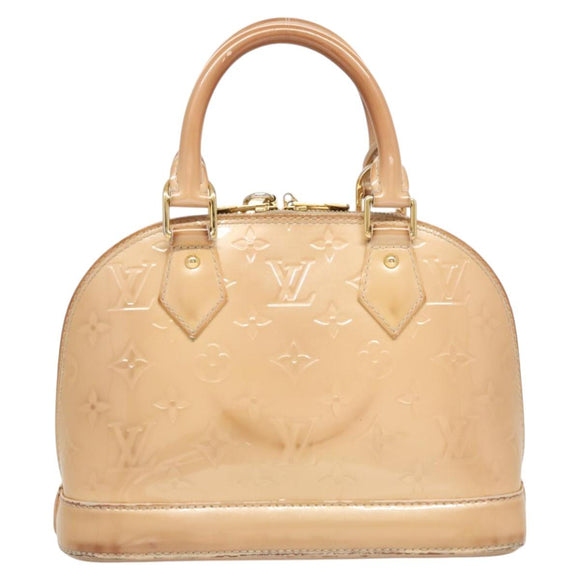 LOUIS VUITTON Monogram Vernis Alma BB Hand Bag Beige Dunne M90175 LV Auth 124804