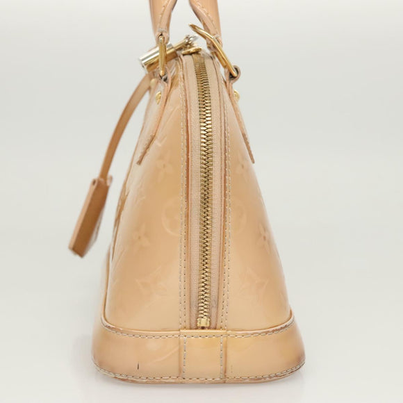 LOUIS VUITTON Monogram Vernis Alma BB Hand Bag Beige Dunne M90175 LV Auth 124804