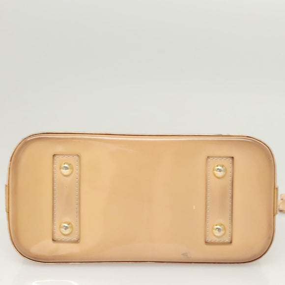 LOUIS VUITTON Monogram Vernis Alma BB Hand Bag Beige Dunne M90175 LV Auth 124804