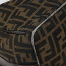 FENDI Zucca Canvas Vanity Pouch Black Brown Gold Auth 124810-14