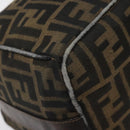 FENDI Zucca Canvas Vanity Pouch Black Brown Gold Auth 124810-16